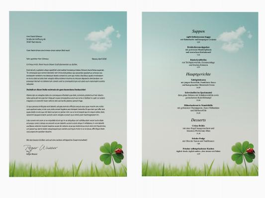 Motivpapier Kleeblatt Briefpapier mit Motiv